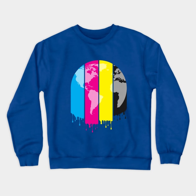 4 Colors Paint Our World Crewneck Sweatshirt by chunkydesign